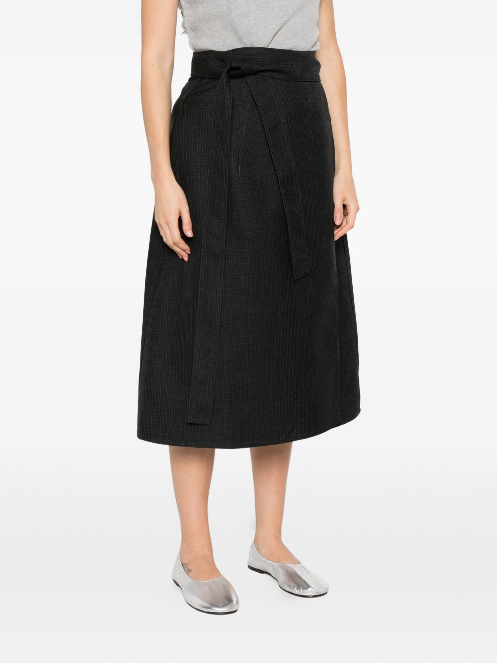 wrap checked skirt - 3