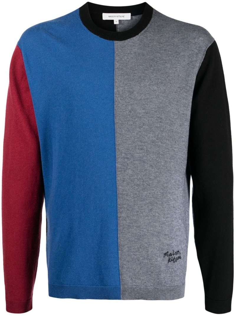 colour-block knitted jumper 1