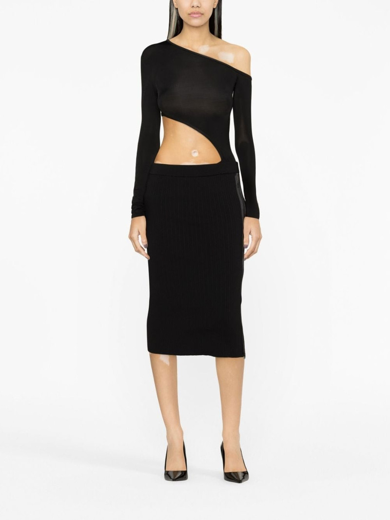 TOM FORD ribbed silk-blend pencil skirt outlook