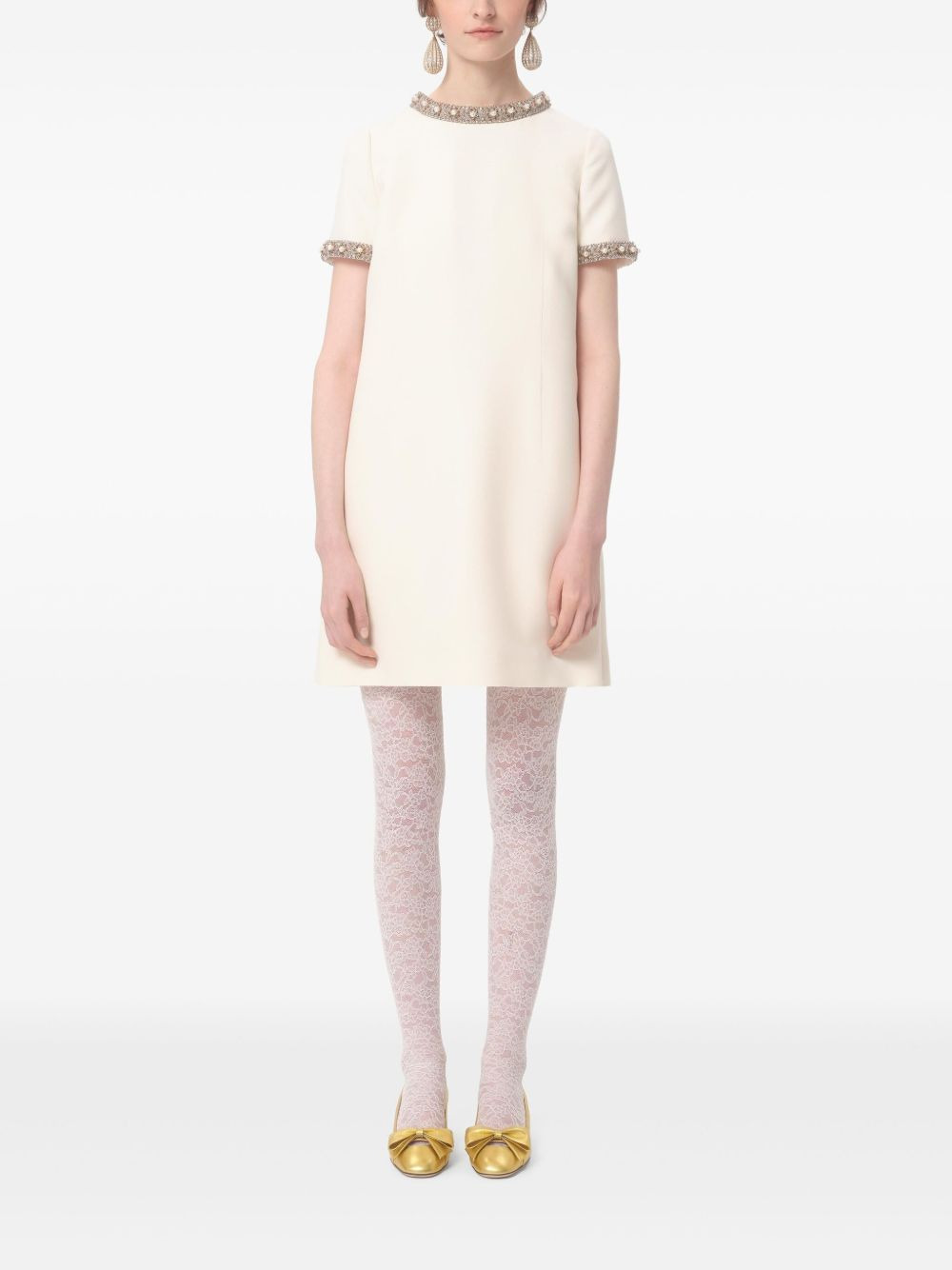 Crepe Couture embroidered mini dress - 3