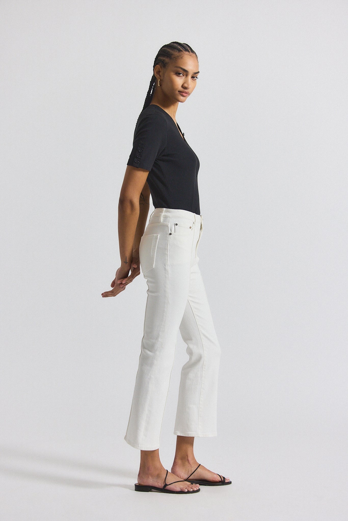 PERCE COMFORT STRETCH CROPPED JEAN WITH PINTUCK - 4