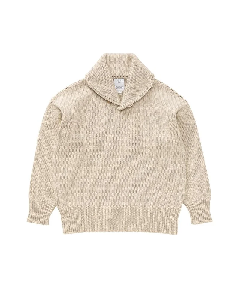 MONTE SHAWL COLLAR KNIT IVORY - 1