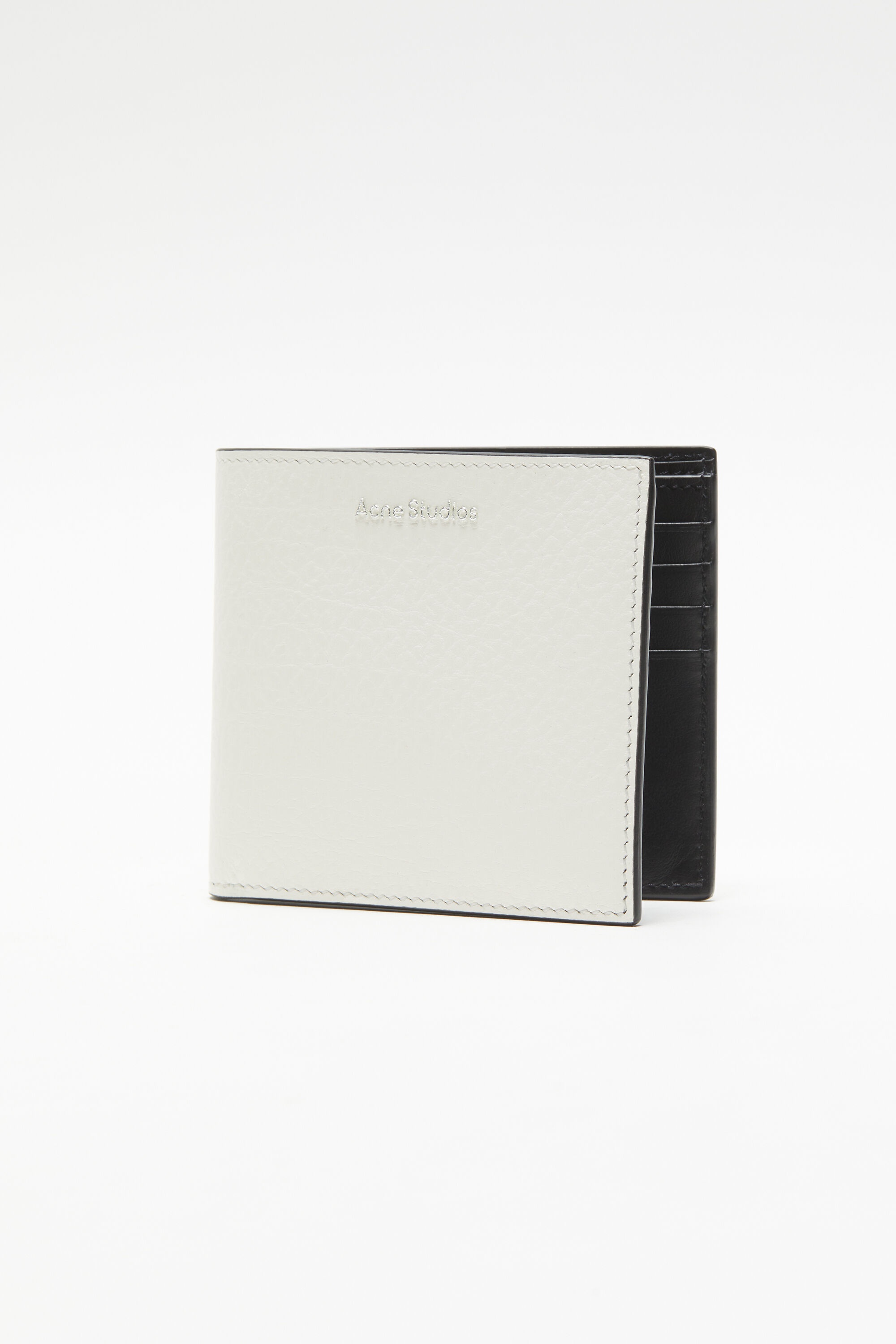 Folded leather wallet - White - 3