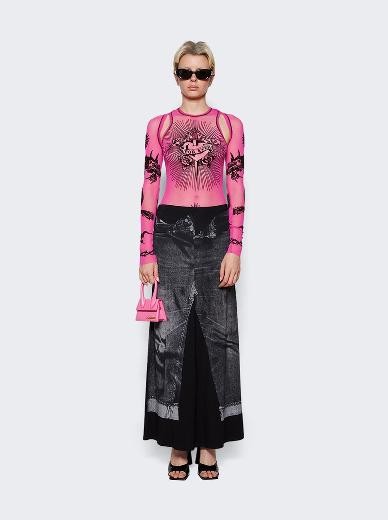 Jean Paul Gaultier Velvet Flock Long Sleeve Shawl Pink outlook