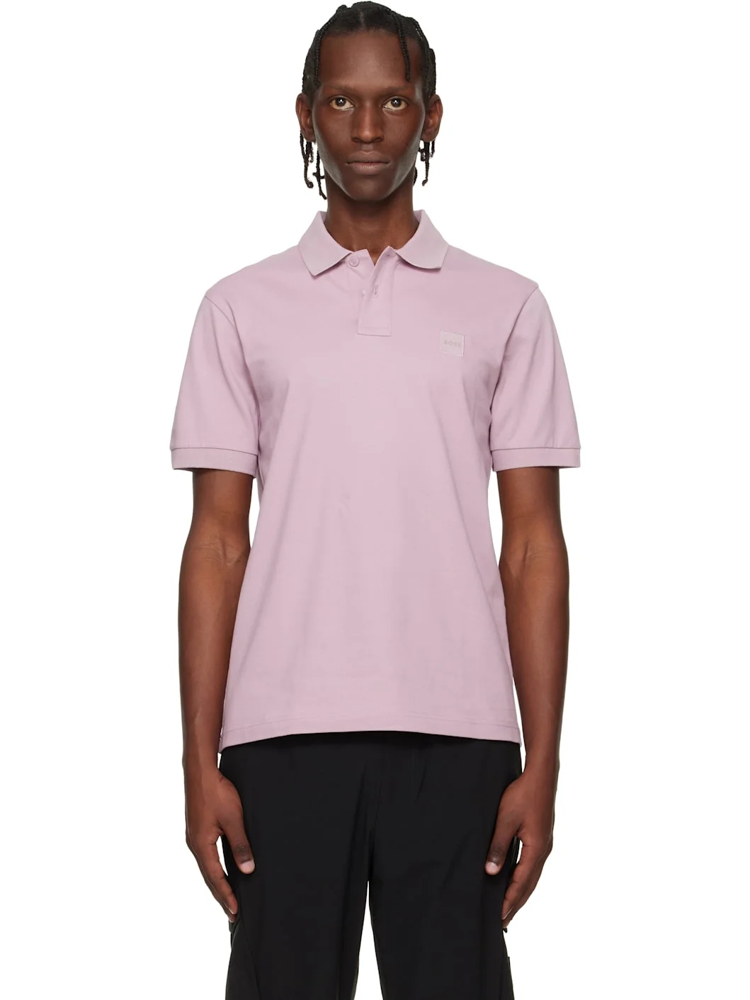 Purple Logo Patch Stretch-Cotton Slim-Fit Polo - 1