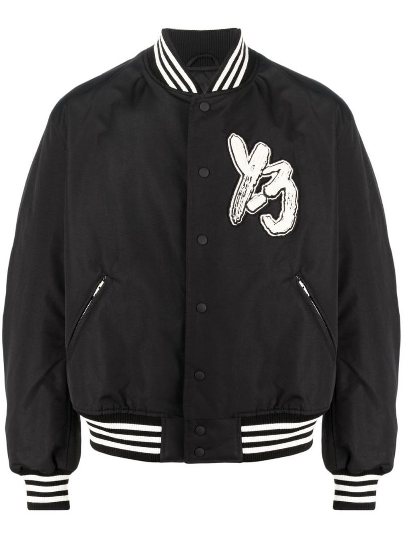 logo-patch bomber jacket - 1