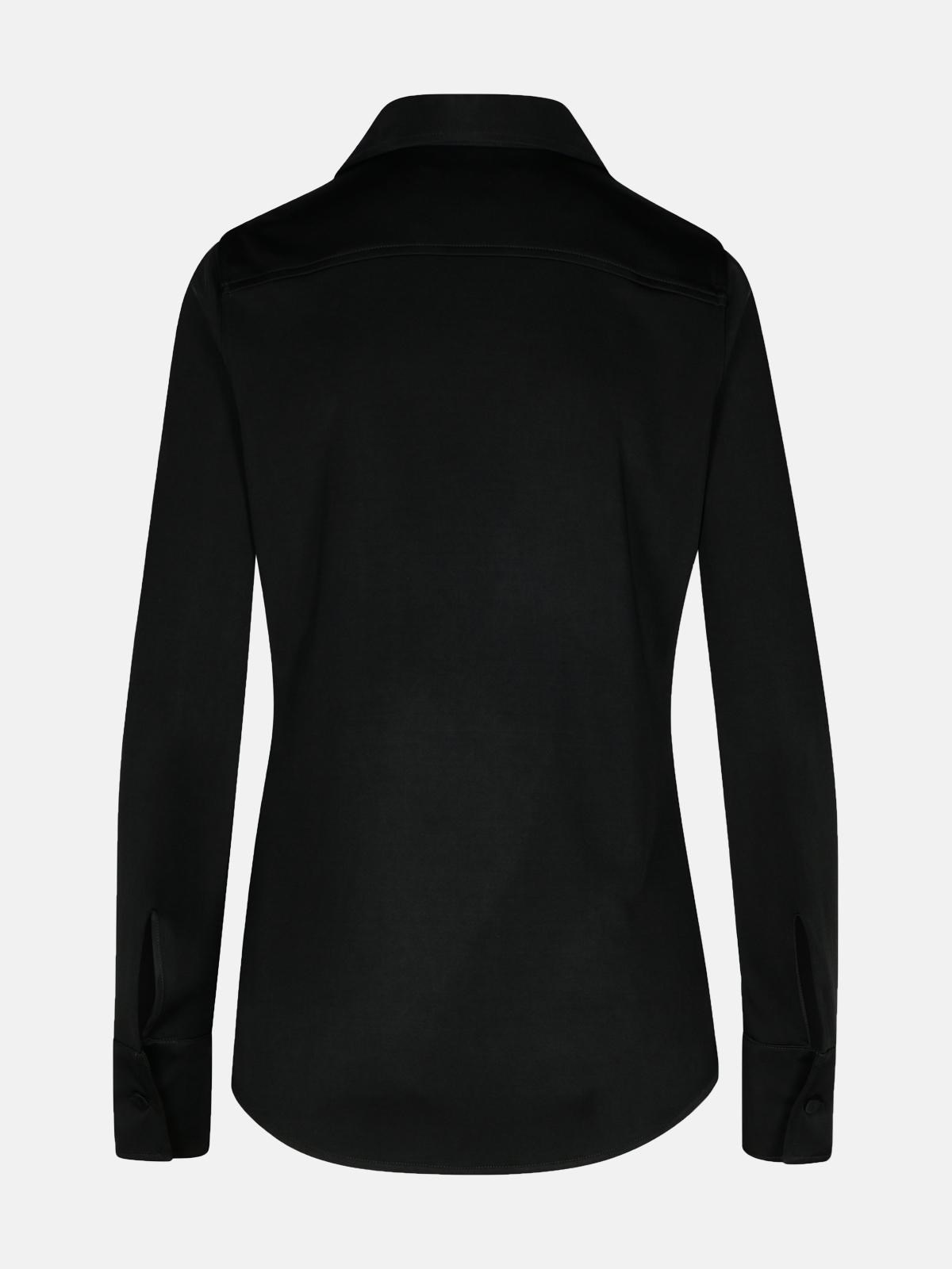 BLACK VISCOSE SHIRT - 3