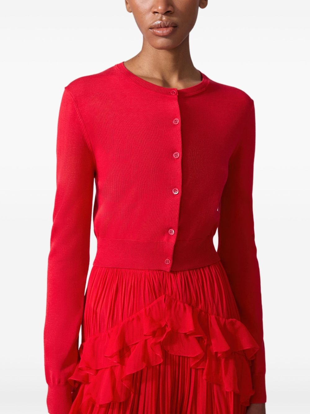 ruffle-detailed midi skirt - 4