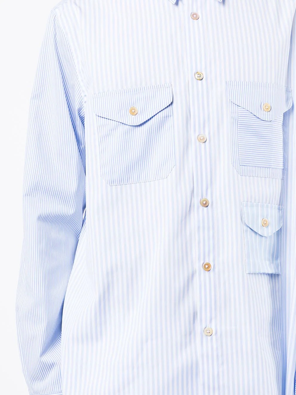 mix-up stripe multi-pocket shirt - 5