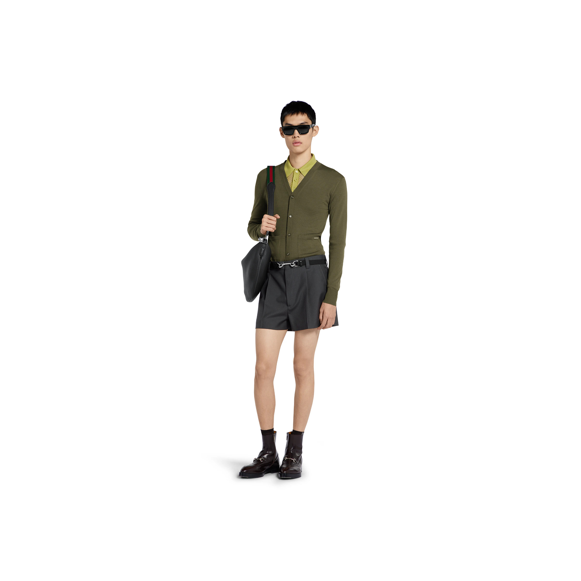 Fine wool knit cardigan with intarsia - 2