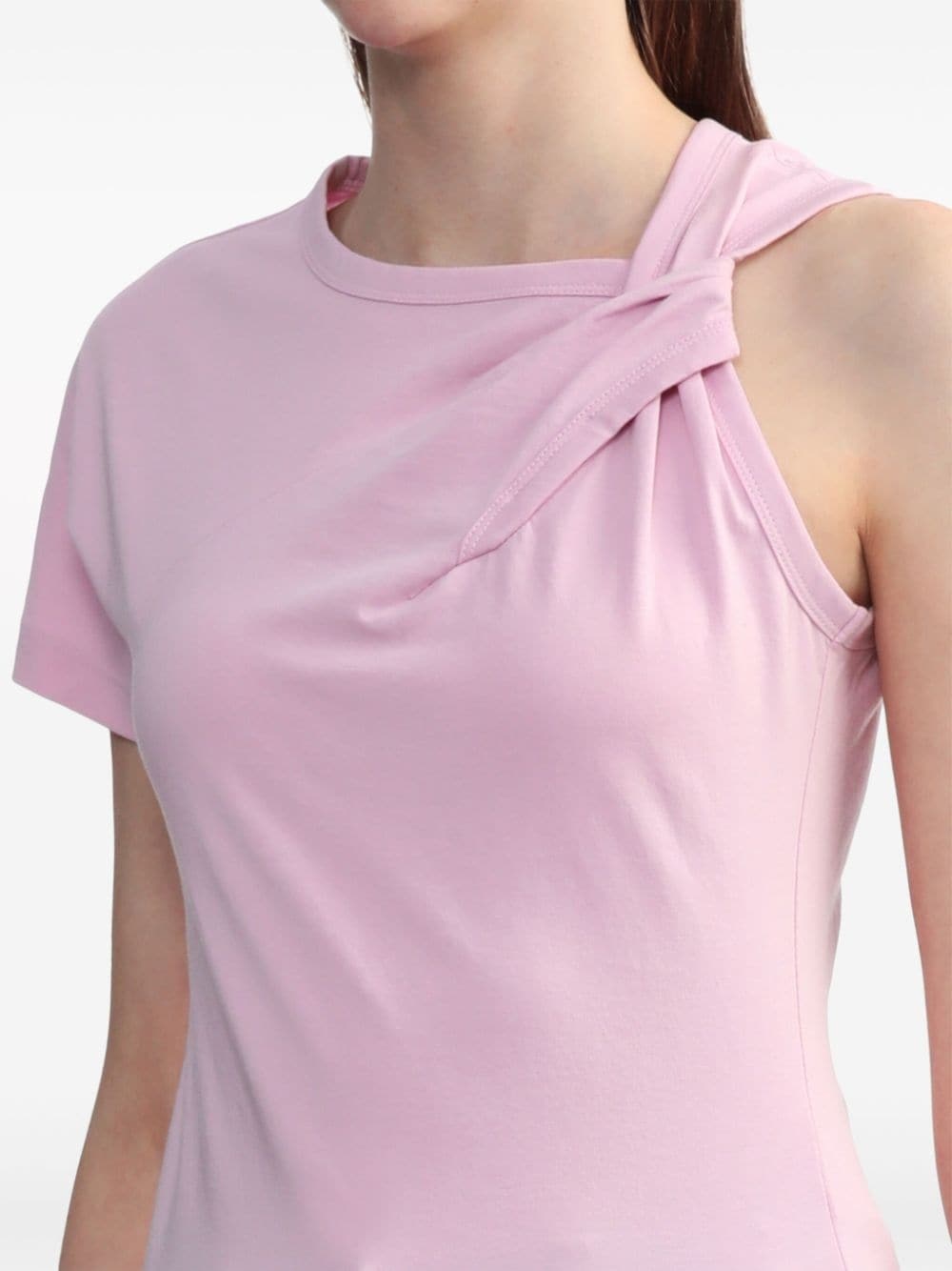 single-sleeve cotton T-shirt - 5