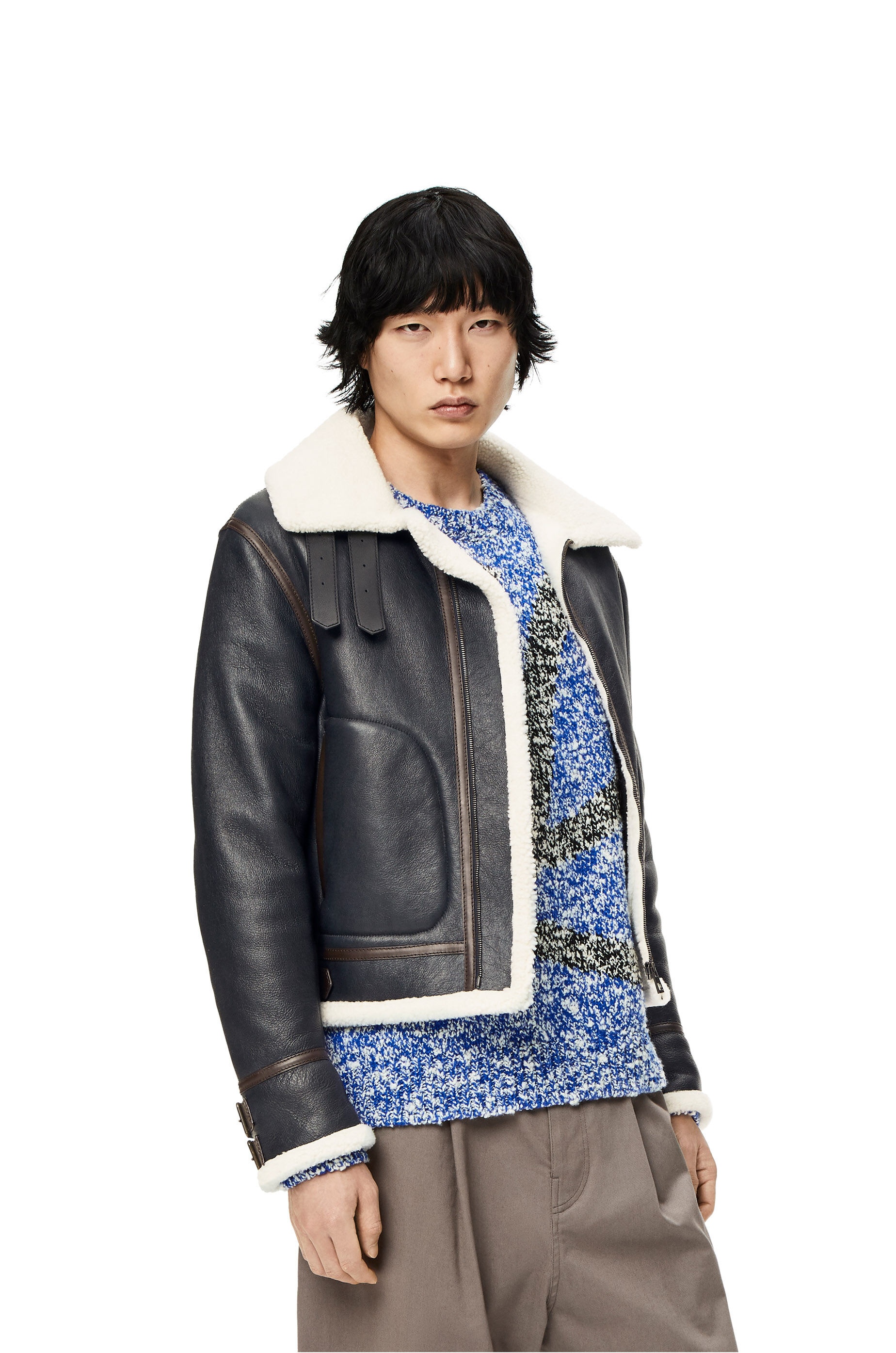 Aviator jacket in shearling - 3