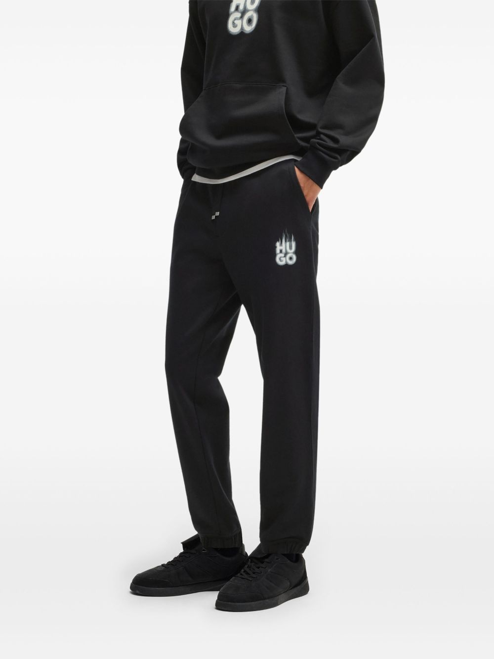 smoked-logo cotton track pants - 3