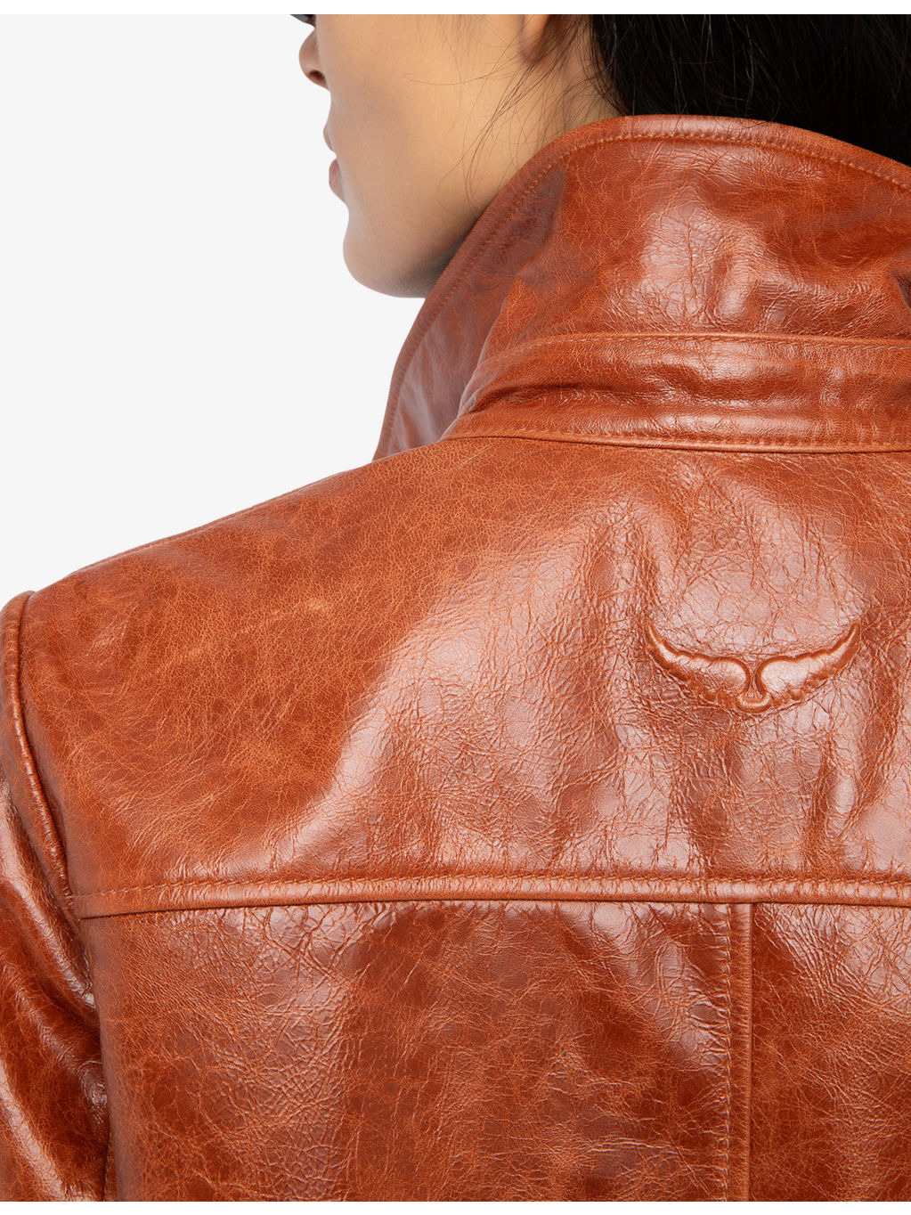Lienna Patch-Pocket Slim-Fit Leather Jacket - 6