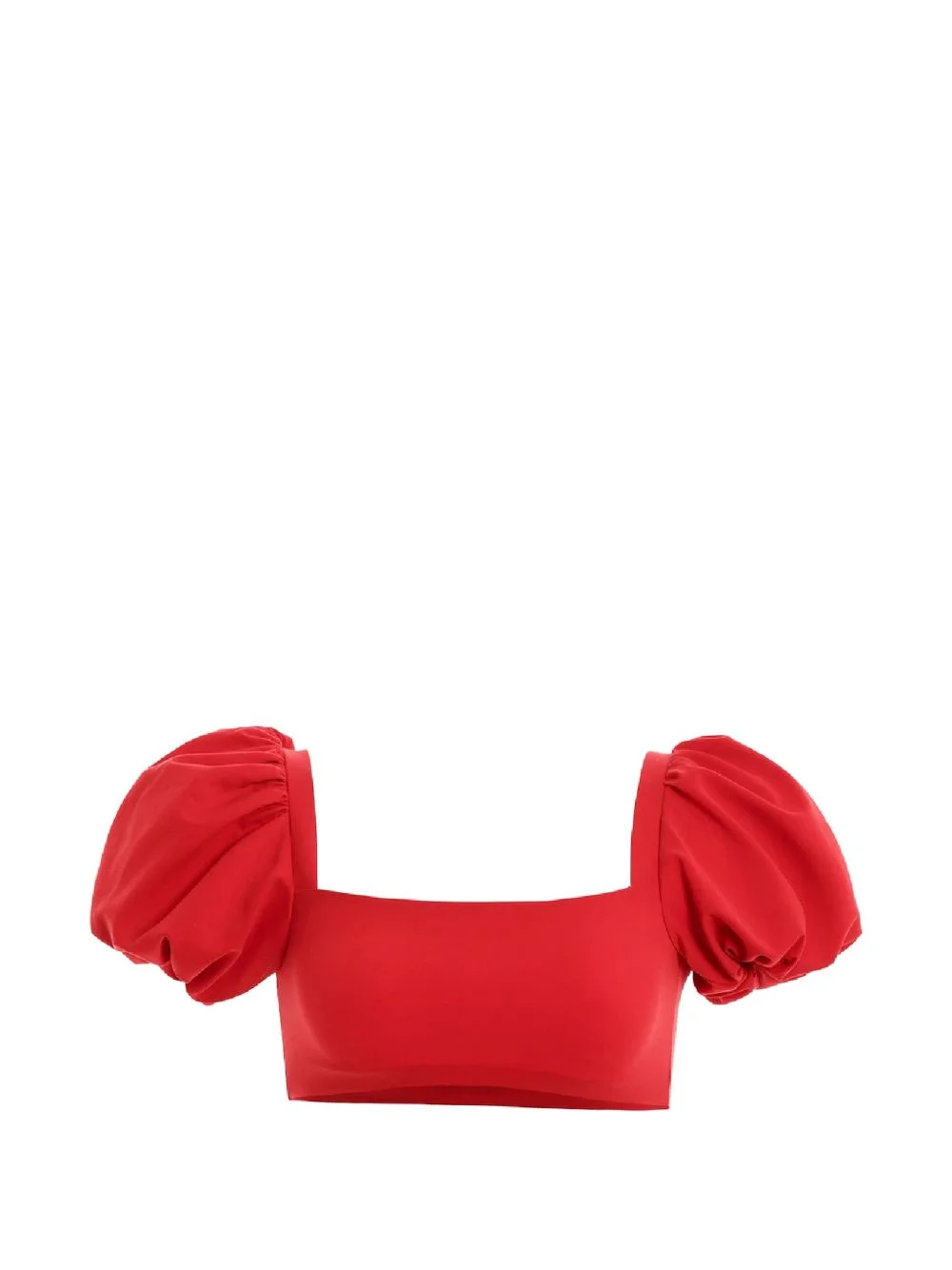 Calista puff-sleeve tie bikini top - 1