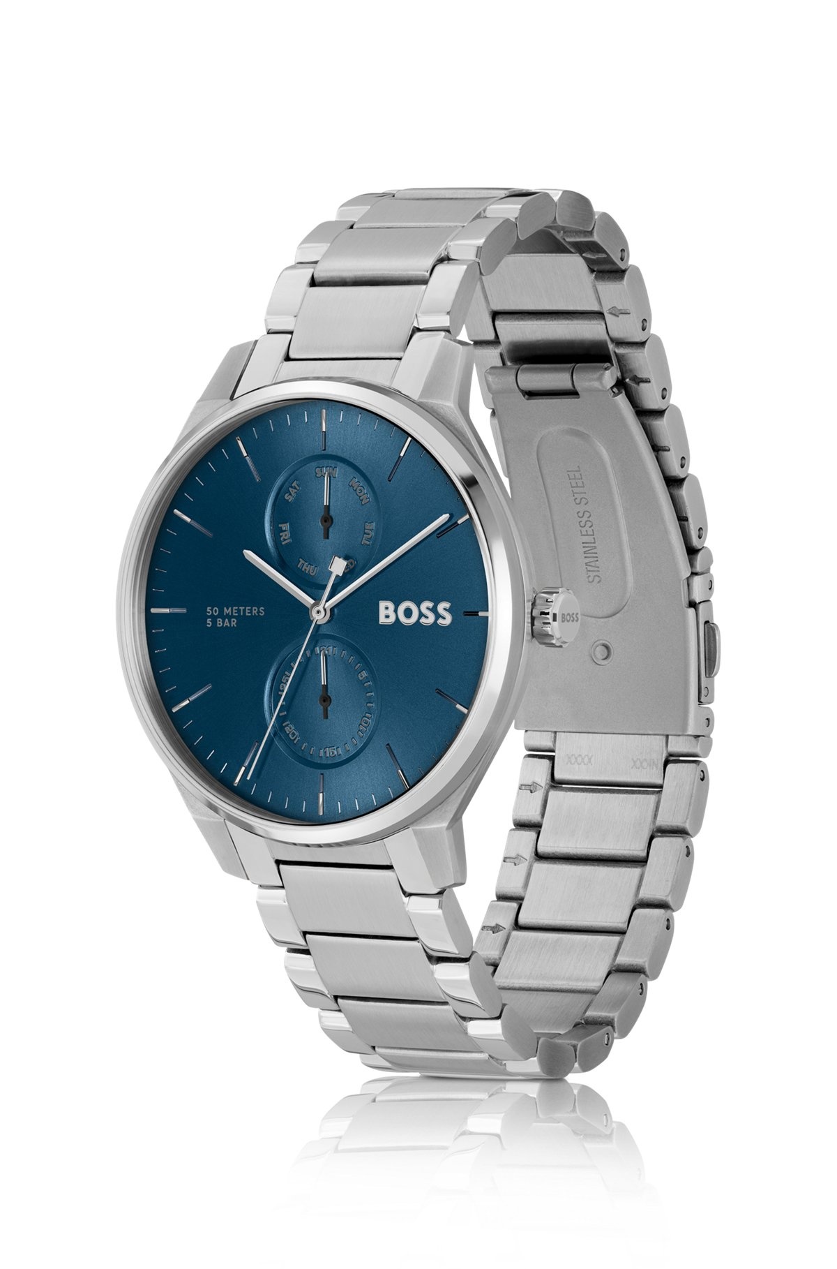BLUE-DIAL WATCH WITH STAINLESS-STEEL LINK BRACELET - 2