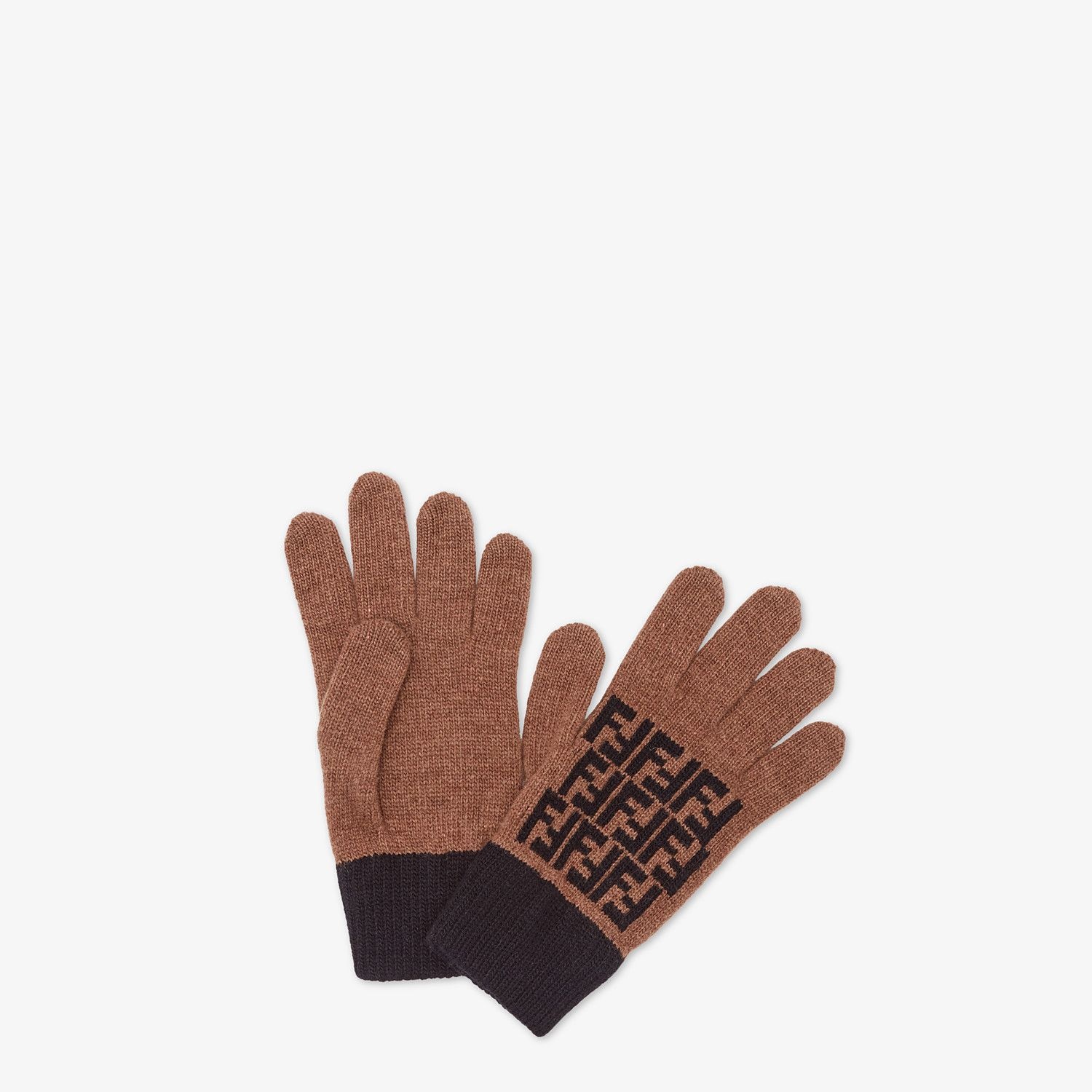 Brown wool gloves - 1