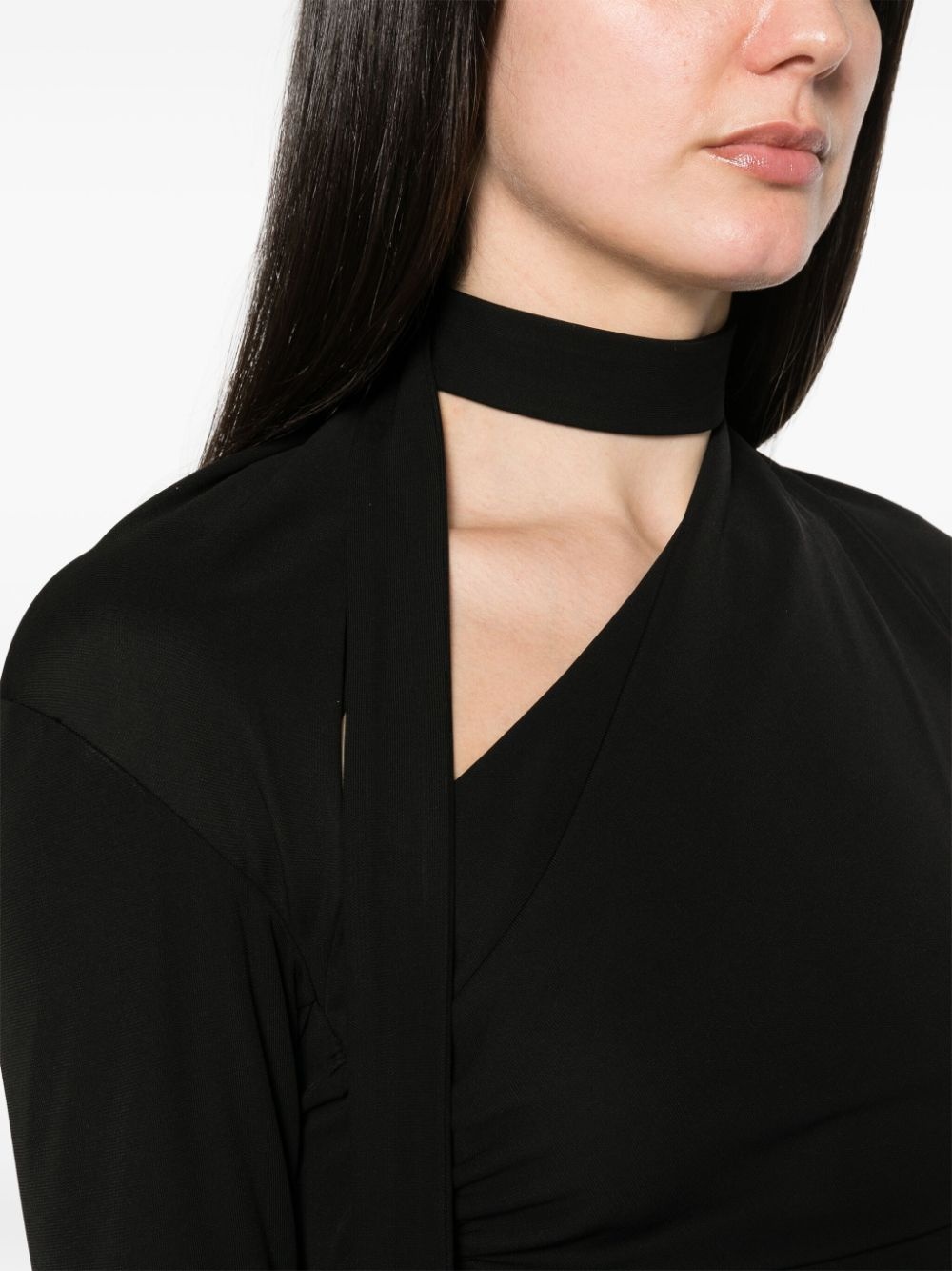 cut-out ruched midi dress - 5