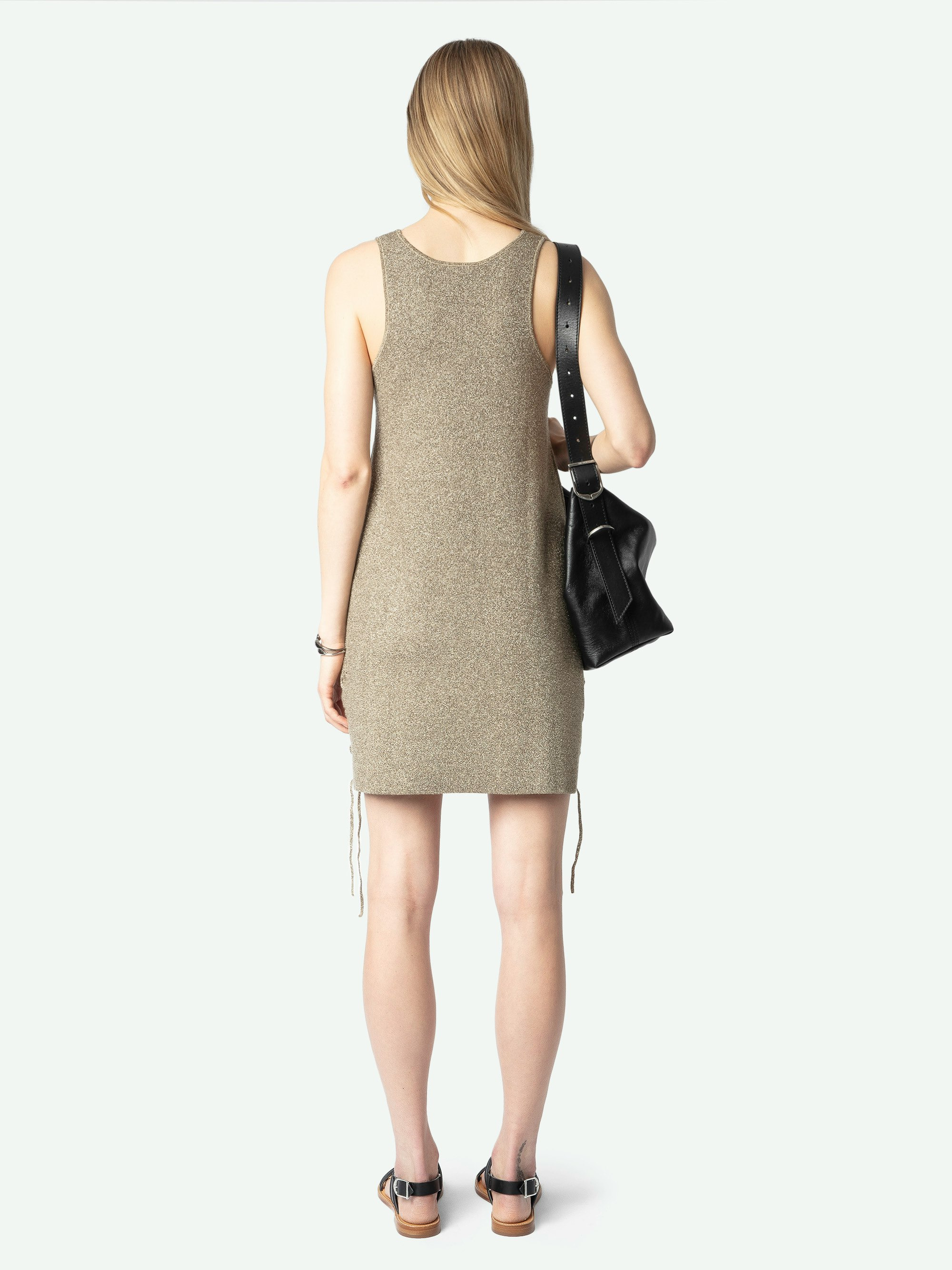 Daby Gold Metallic Mini Dress - 3