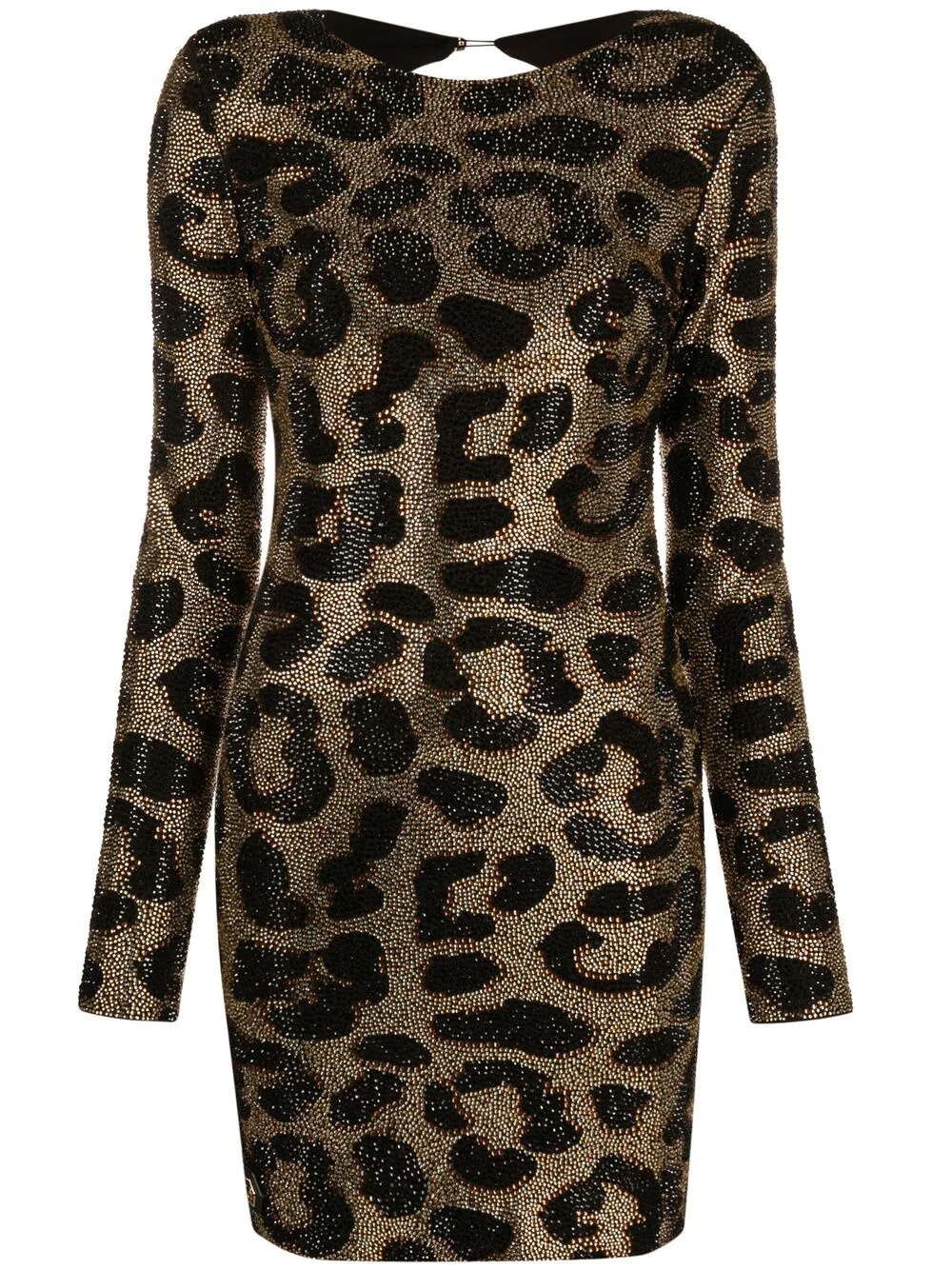 leopard-print studded dress - 1