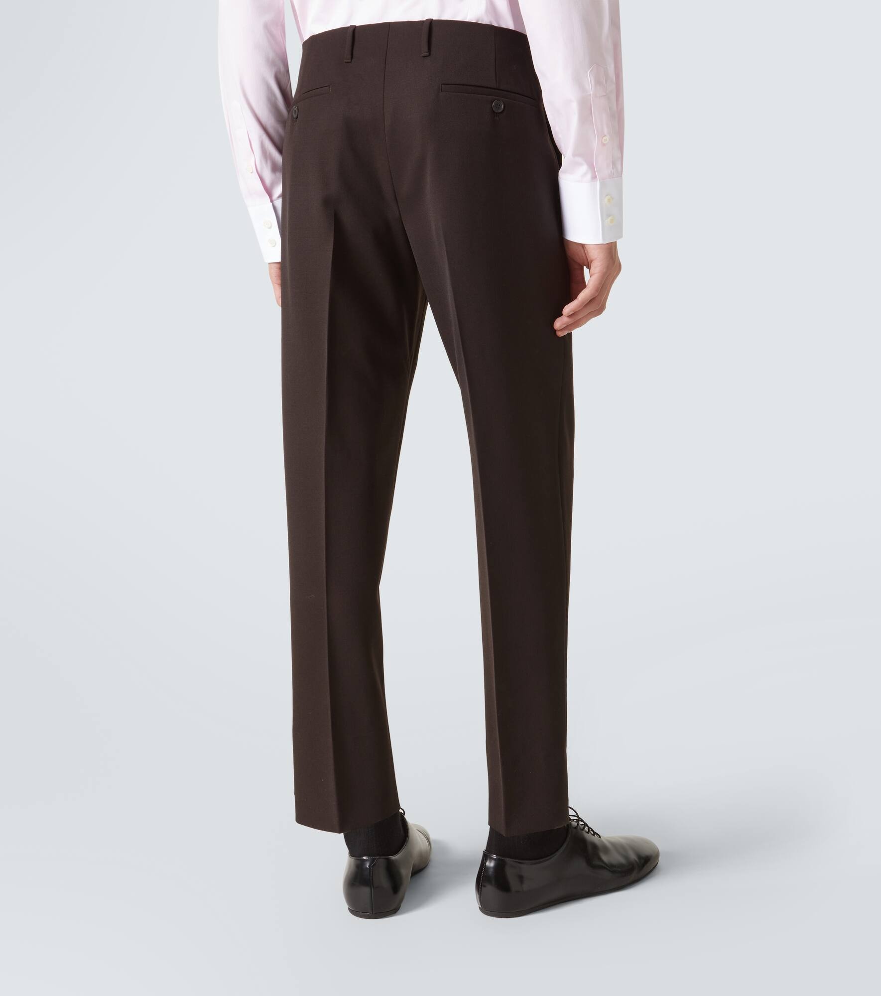 Wool gabardine suit pants - 4