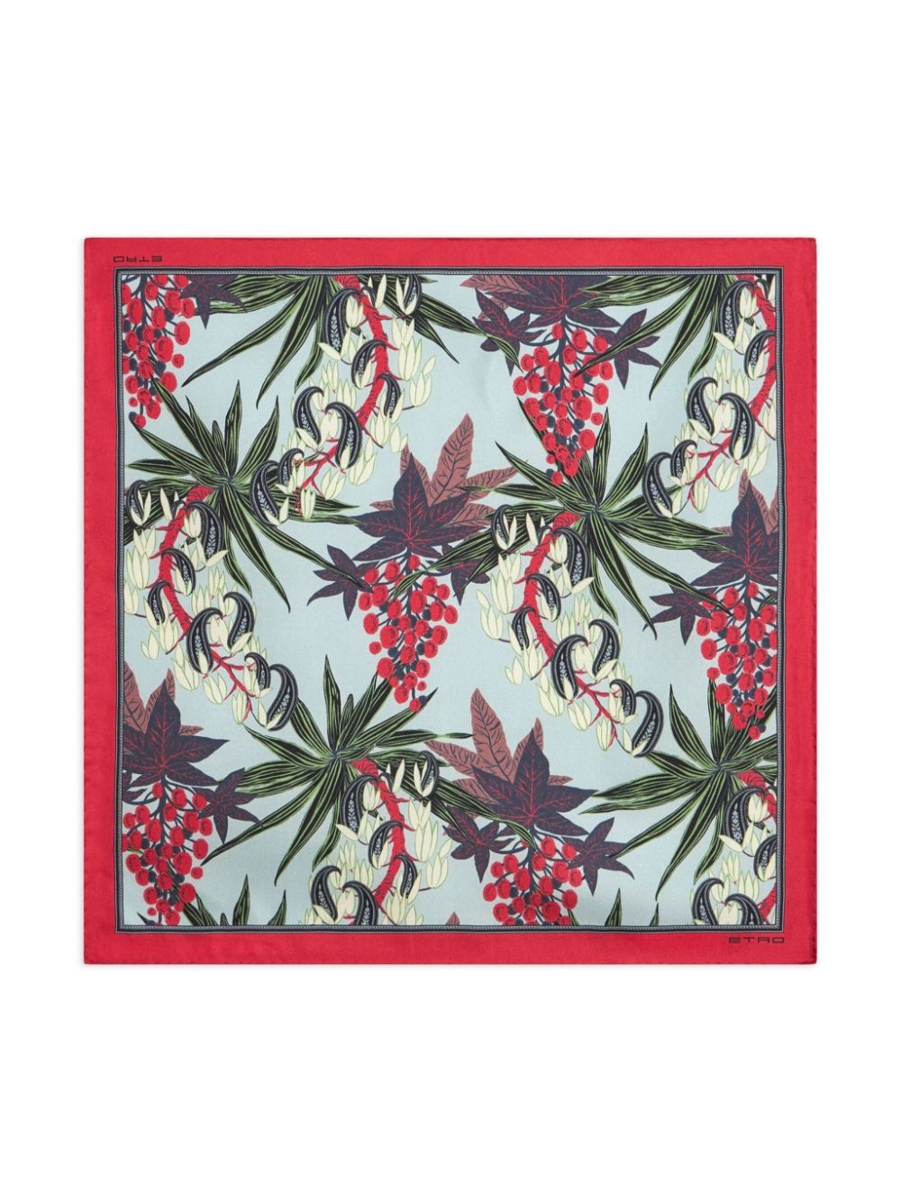 floral-print silk pocket square - 2