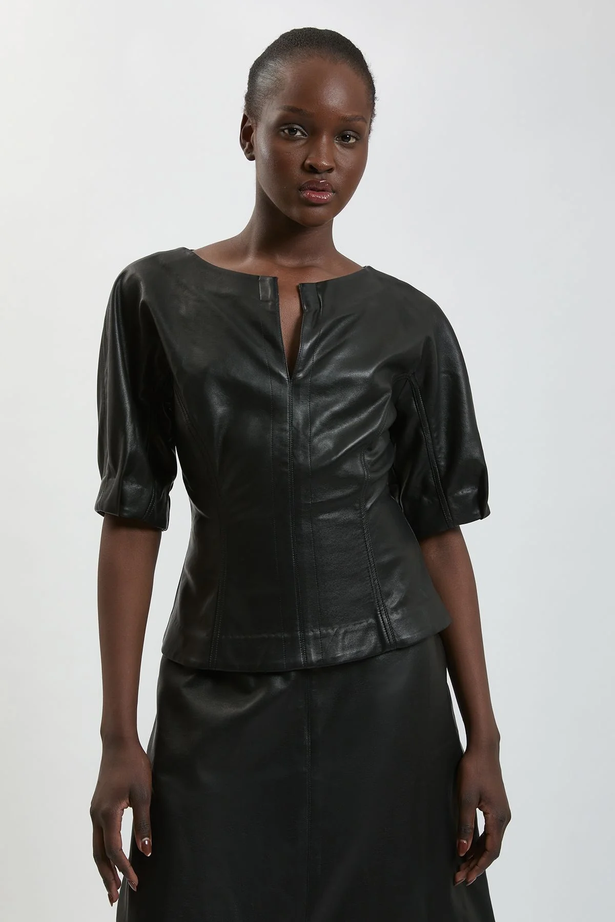 Faux Leather Top - 1
