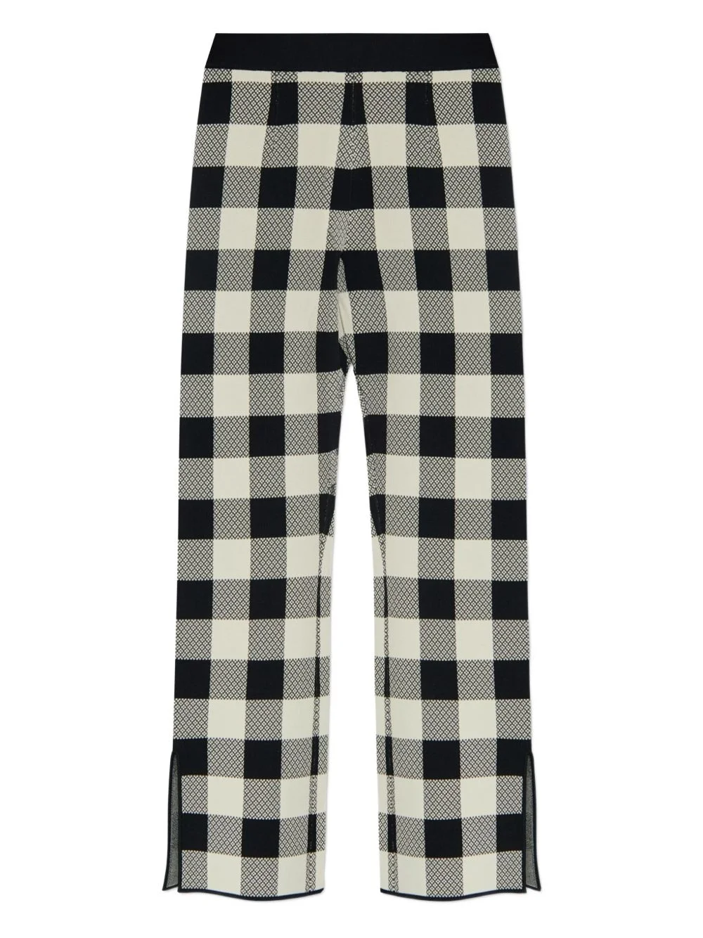 gingham-check cropped trousers - 1