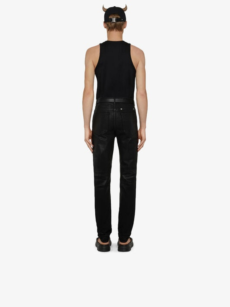 SLIM FIT JEANS IN SHINY POLISHED DENIM 4