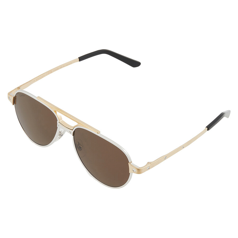 Cartier Polarized Brown Pilot Men's Sunglasses CT0476S 008 59 - 3