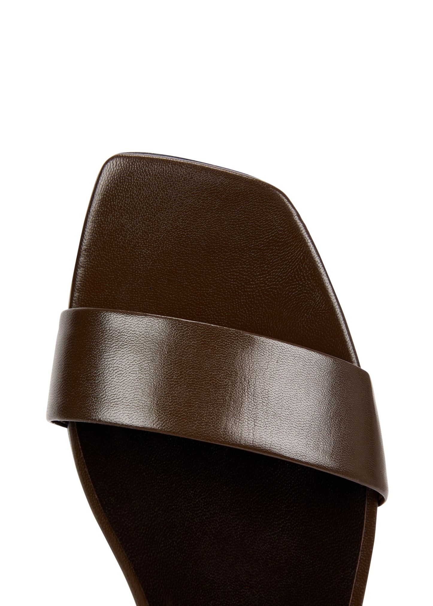 Chocolate leather sliders - 4