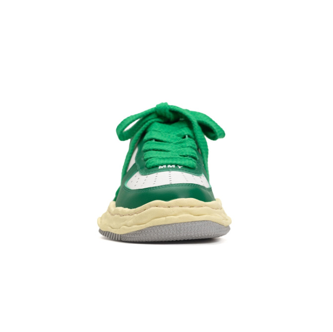 Maison MIHARA YASUHIRO WAYNE VL OG Sole Leather Low-top Sneaker 'White Green' A09FW730-WHTGRN - 2