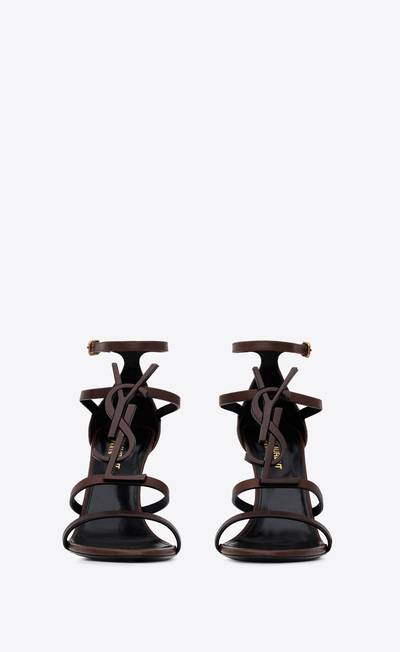 SAINT LAURENT cassandra sandals in smooth leather with brown monogram outlook