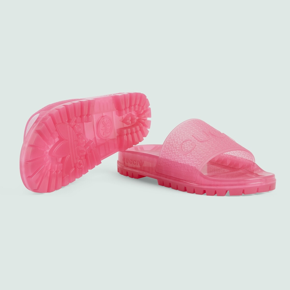 GUCCI adidas x Gucci women's rubber slide sandal | REVERSIBLE