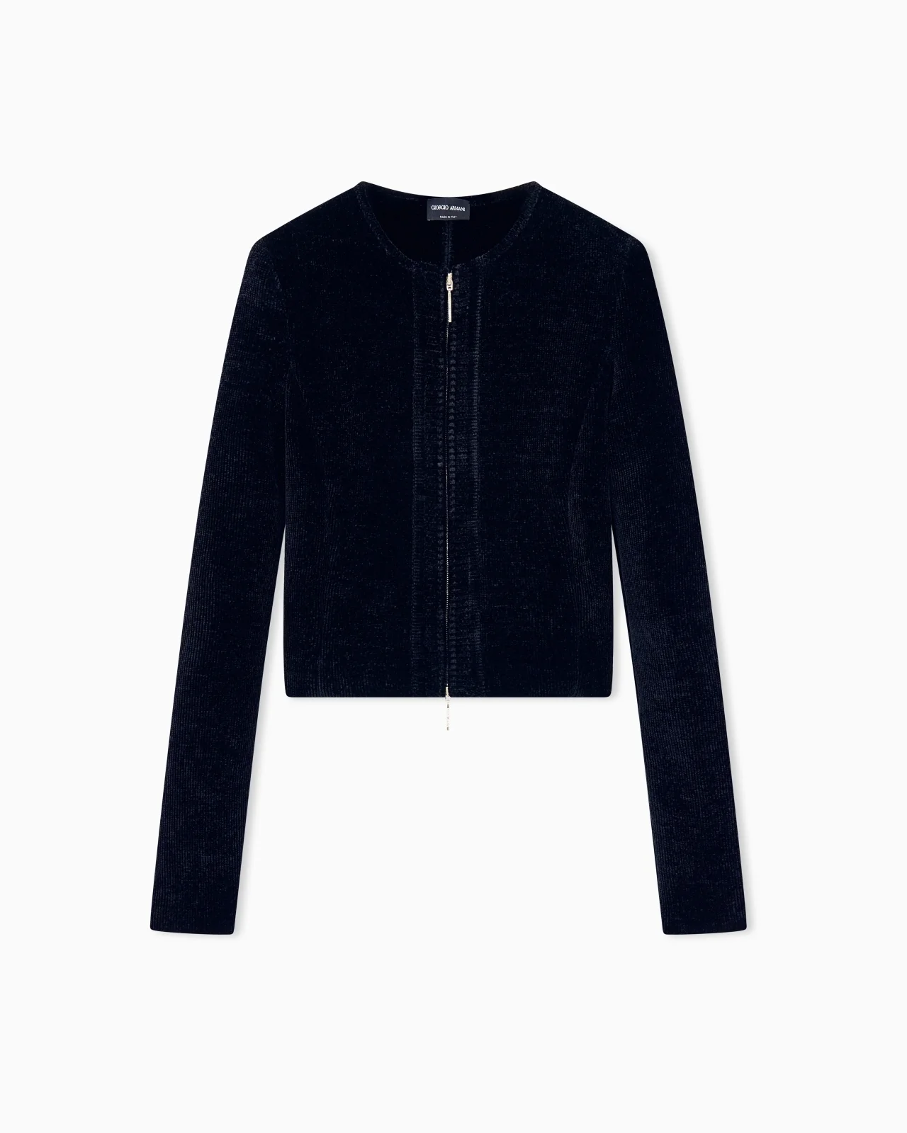 BLAZER JACKETS SLIM FIT CHENILLE CREW NECK METAL ZIP - 1