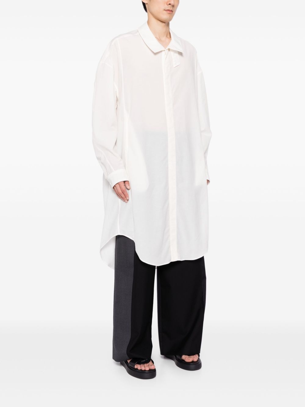 drop-shoulder poplin shirt - 3