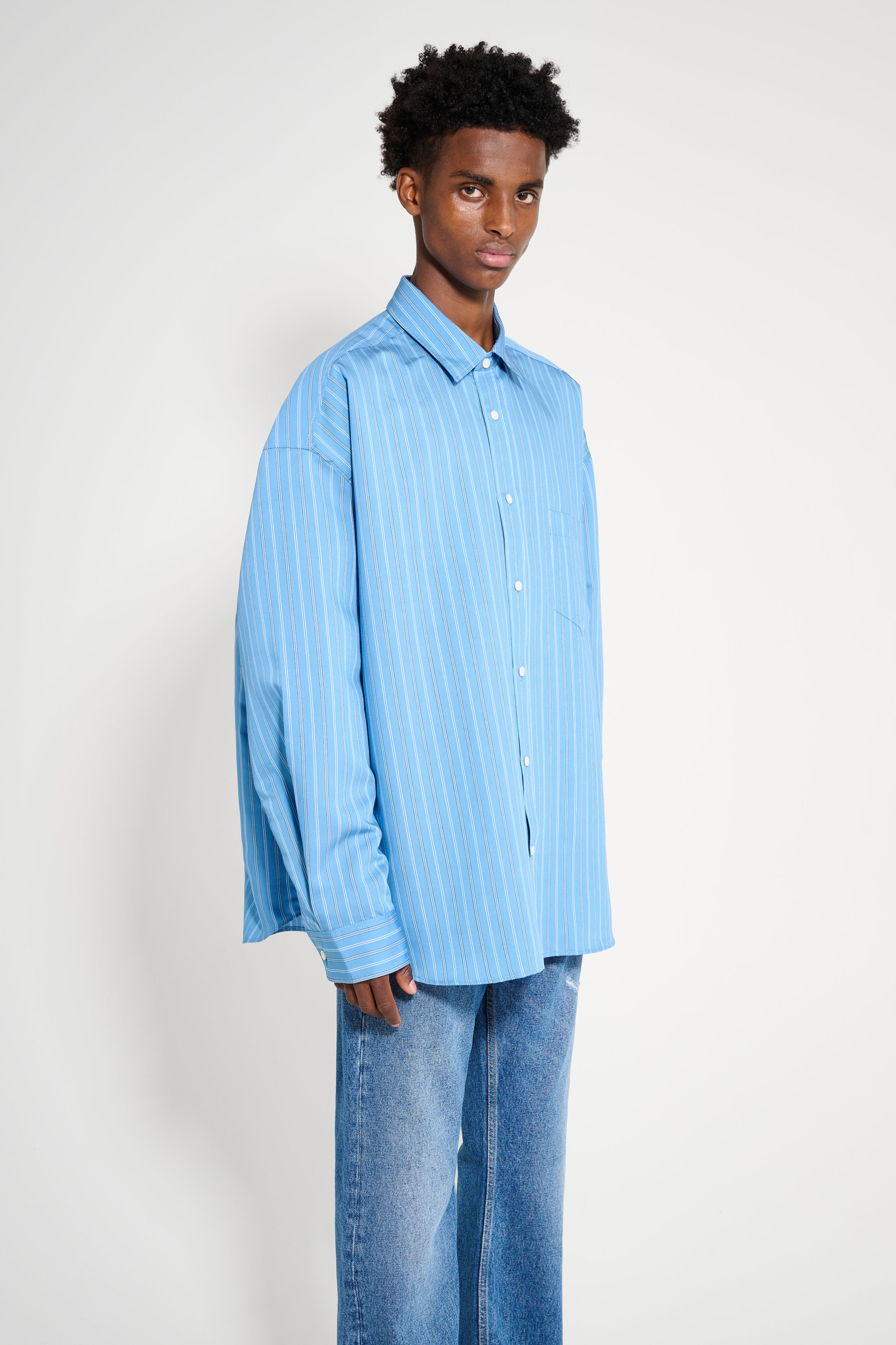 ACNE STUDIOS BUTTON-UP SHIRT BLUE - 4
