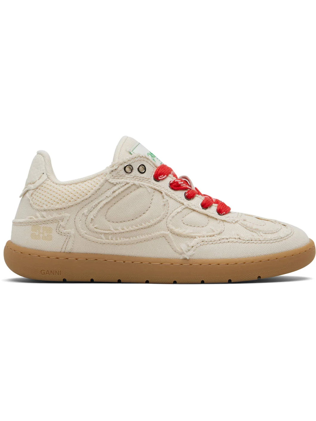 Beige 08 Canvas Raw Edge Sneakers - 1