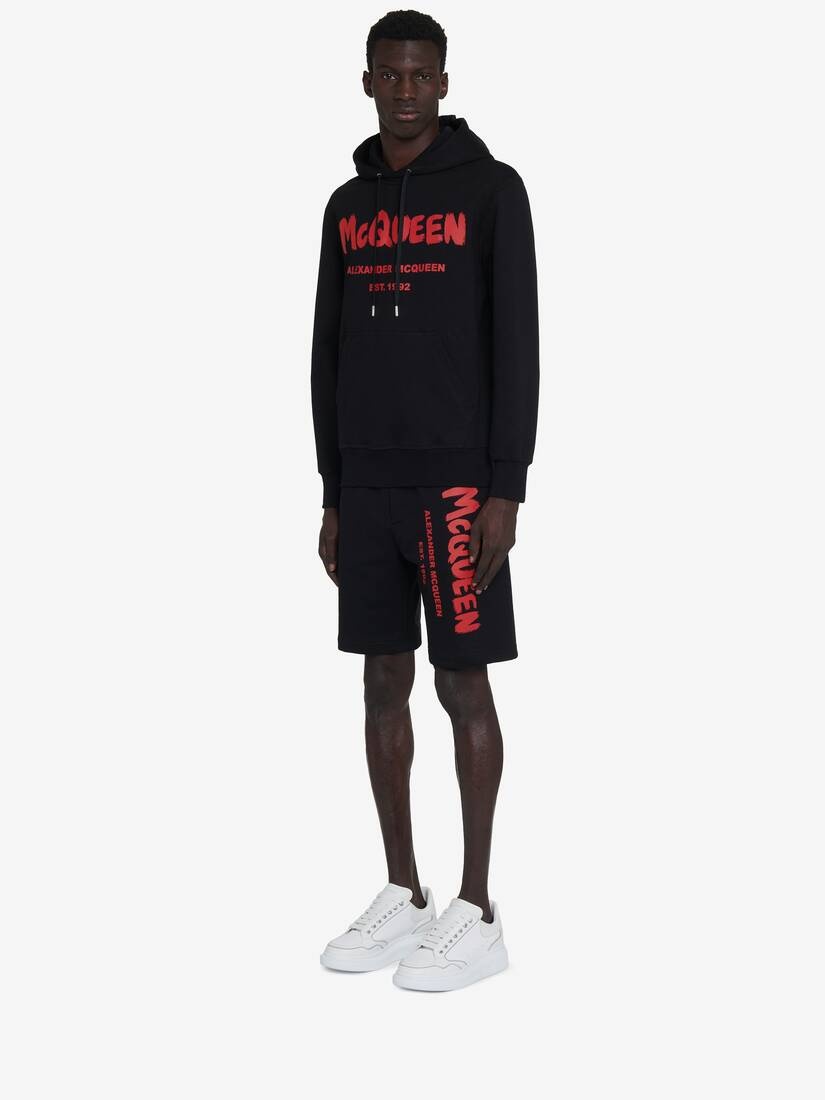 Men's McQueen Graffiti Shorts in Black - 3