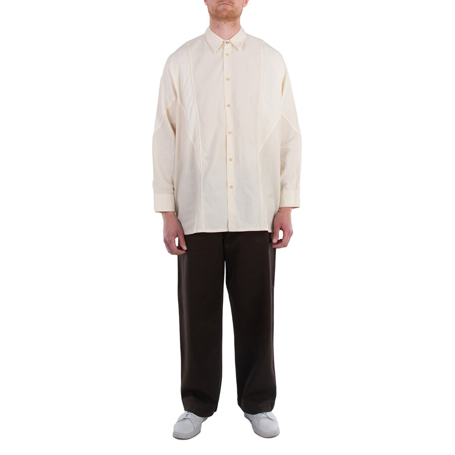 OAMC Men's Natural White Arrow Panelled Shirt - 4