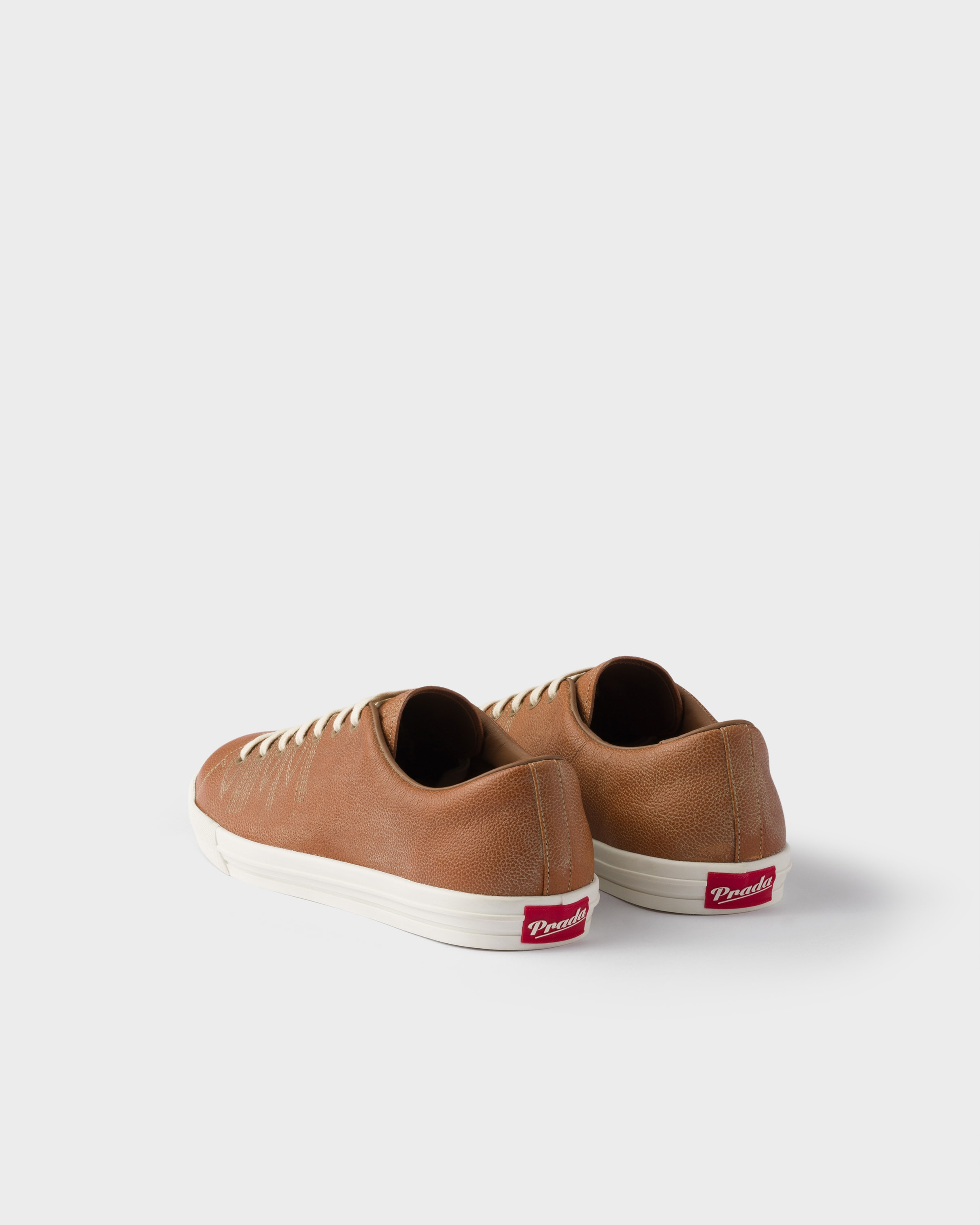 Aged-effect leather sneakers - 4