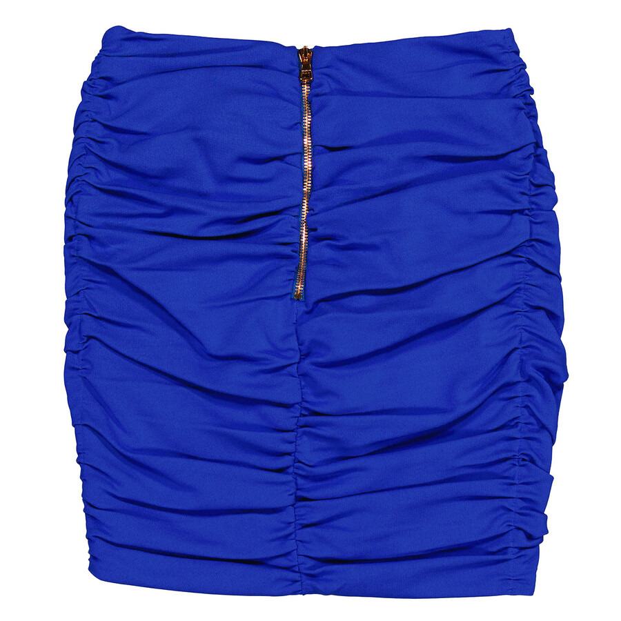 Balmain Ladies Draped Ruched Mini Skirt - 6