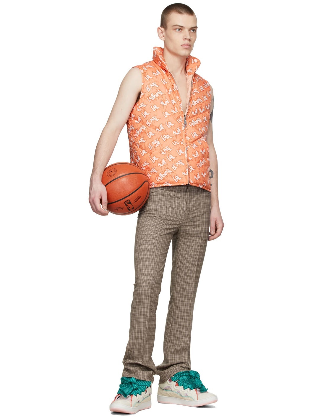 Orange Polyester Down Vest - 5