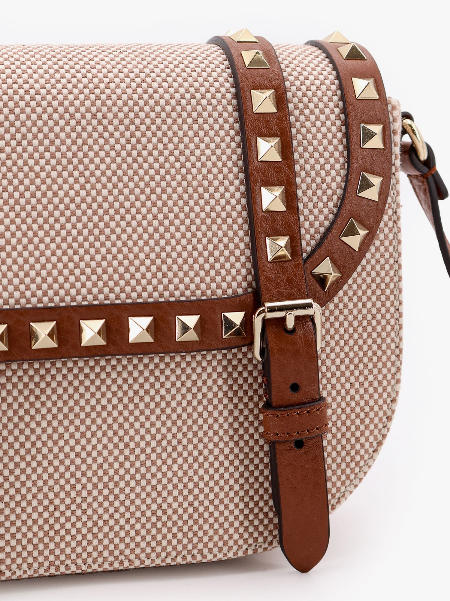 Valentino Garavani Messenger Rockstud Fabric And Leather Shoulder Bag - 2