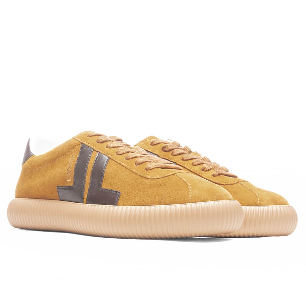 GLEN LEATHER & SUEDE LOW TOP SNEAKER  - MUSTARD - 2