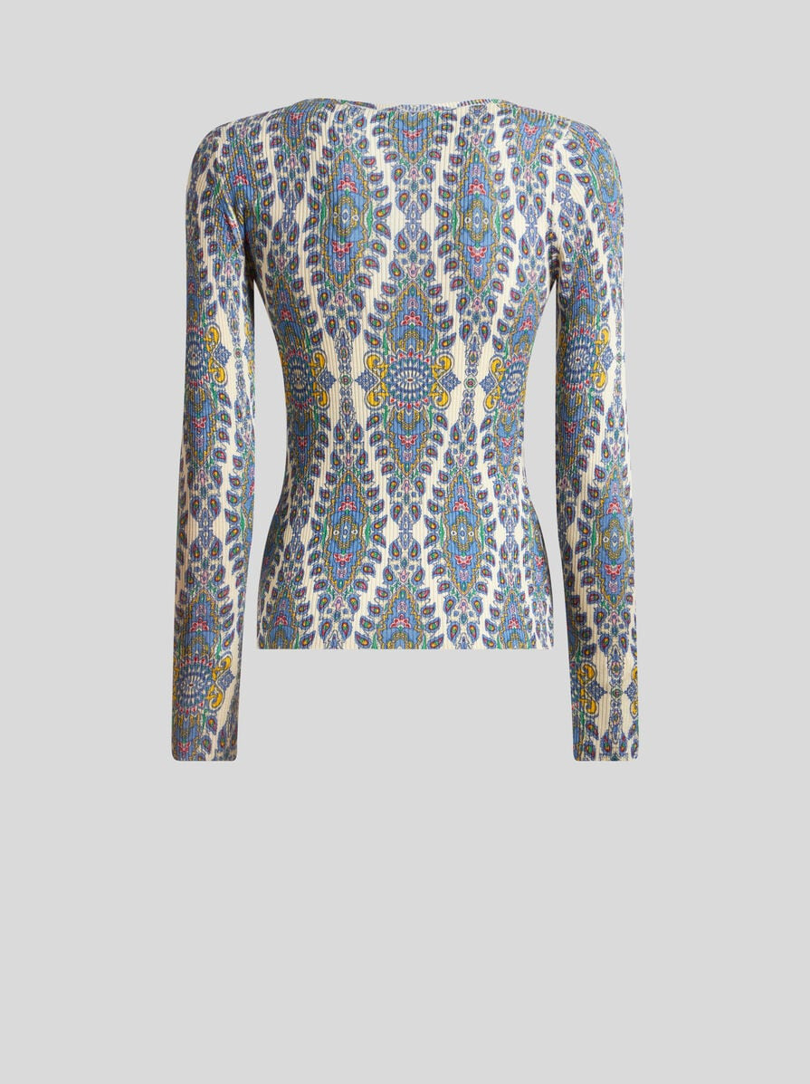 SILK-BLEND MEDALLION AND PAISLEY SWEATER - 6
