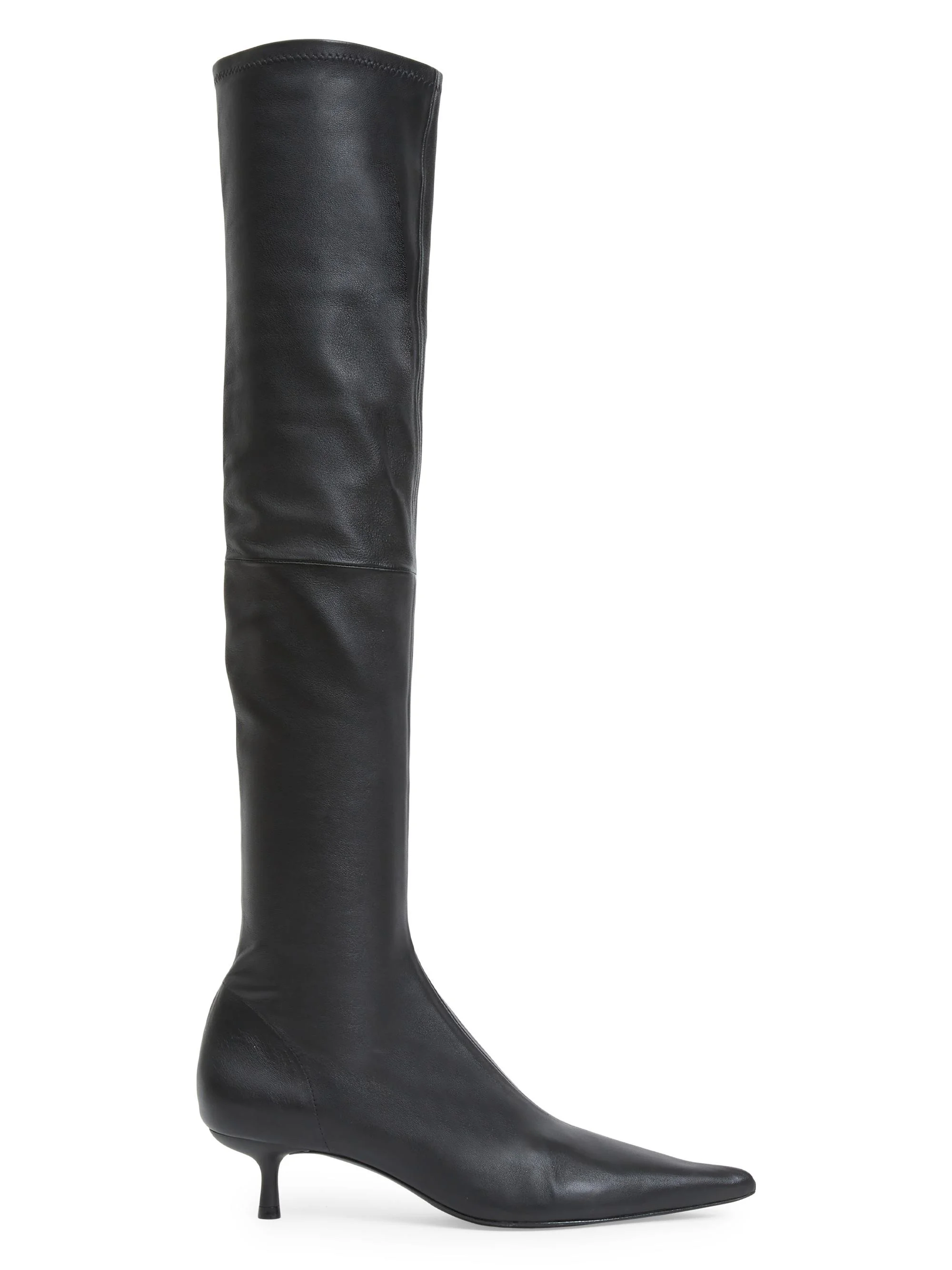 Women's Joni 45MM Stretch-Leather Knee-High Boots - Black - 1