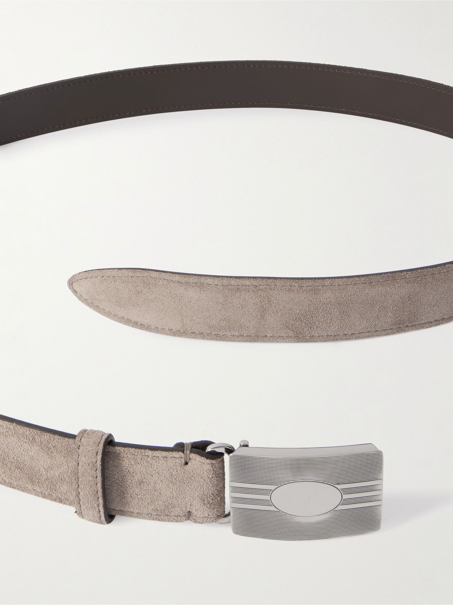 2.5cm Suede Belt Gray - 2