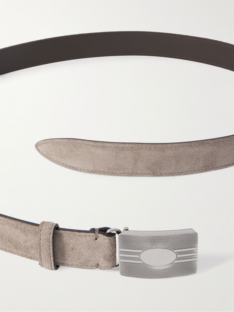 Brunello Cucinelli 2.5cm Suede Belt Gray outlook