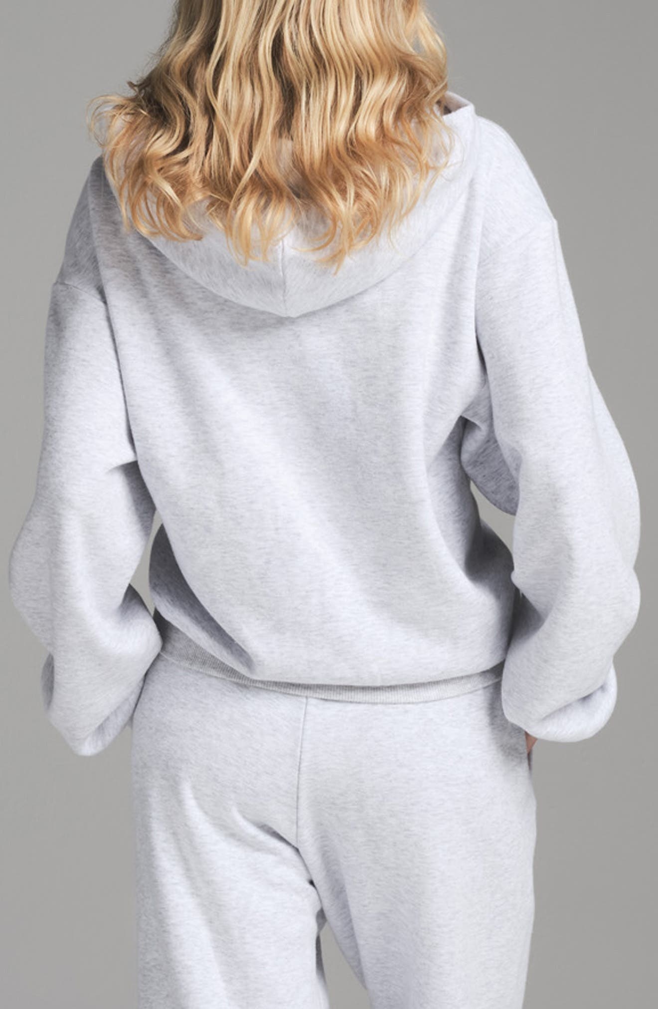 SKIMS Cotton Fleece Classic Zip-Up Hoodie in Light Heather Grey at Nordstrom - 2